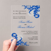 Invitations En Acrylique Royal Blue et Mariage argenté (In situ (ordinateur de poche))