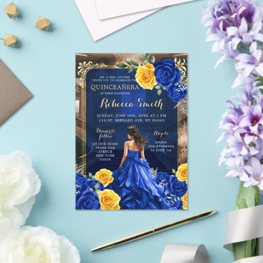 Invitations En Acrylique Royal Blue Grand Palais Quinceañera Princesse (Insitu (Mariage))
