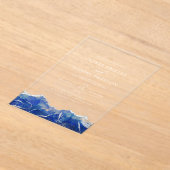Invitations En Acrylique Royal Blue Silver Agate Élégant Mariage moderne (Poser)