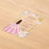 Invitations En Acrylique Royal Blush Pink Princess Quinceañera (Poser)