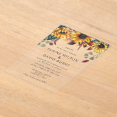 Invitations En Acrylique Russe Aquarelle Bourgogne Mariage de automne (Poser)