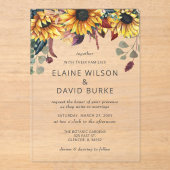 Invitations En Acrylique Russe Aquarelle Bourgogne Mariage de automne (Recto)