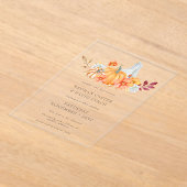 Invitations En Acrylique Russe Aquarelle Citrouille orange Mariage de autom (Poser)