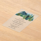Invitations En Acrylique Russe Aquarelle Pine Mountains Mariage (Poser)