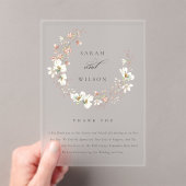 Invitations En Acrylique Russe Blush White Meadow Floral Wreath Mariage (In situ (ordinateur de poche))