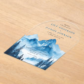 Invitations En Acrylique Russe Boho Blue Watercolor Mariage (Poser)