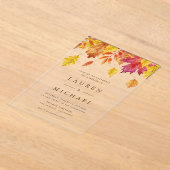 Invitations En Acrylique Russe chute Feuille Garland Mariage d'automne (Poser)