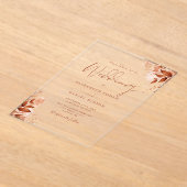 Invitations En Acrylique Rustic Autumn Fall Floral Script Wedding (Poser)