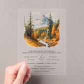 Invitations En Acrylique Rustic Autumn Fall Mountain Forest Wedding (In situ (ordinateur de poche))