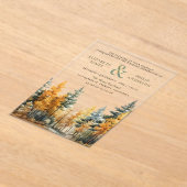 Invitations En Acrylique Rustic Autumn Fall Pine Trees Wedding (Poser)