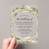 Invitations En Acrylique Rustic Boho Pampas Eucalyptus Wreath Wedding (In situ (ordinateur de poche))