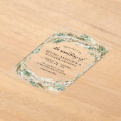 Invitations En Acrylique Rustic Boho Pampas Eucalyptus Wreath Wedding (Poser)