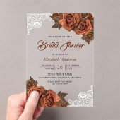 Invitations En Acrylique Rustic Burlap Dusty Terracotta Rose Bridal Shower (In situ (ordinateur de poche))