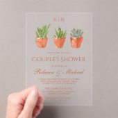 Invitations En Acrylique Rustic Cactus Terracotta Pots Couple's Shower (In situ (ordinateur de poche))