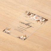 Invitations En Acrylique Rustic Chic Boho Blush Floral Wedding (Poser)