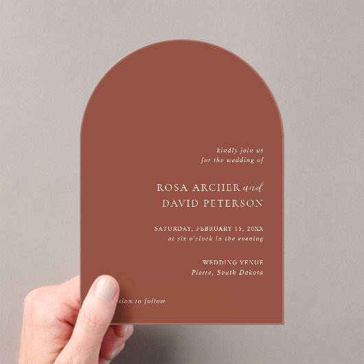 Invitations En Acrylique Rustic Copper Editorial Modern Wedding (In situ (ordinateur de poche))