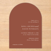 Invitations En Acrylique Rustic Copper Editorial Modern Wedding (Recto)