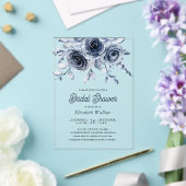 Invitations En Acrylique Rustic Dusty Blue Floral Bridal Shower (Insitu (Mariage))