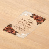Invitations En Acrylique Rustic Earthy Dusty Terracotta Rose Lace Wedding (Poser)