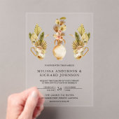 Invitations En Acrylique Rustic Earthy Floral Pots Dried Boho Palm Wedding (In situ (ordinateur de poche))