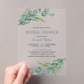 Invitations En Acrylique Rustic Eucalyptus Bridal Shower (In situ (ordinateur de poche))
