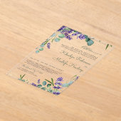 Invitations En Acrylique Rustic Eucalyptus Lavender Floral Islamic Wedding (Poser)