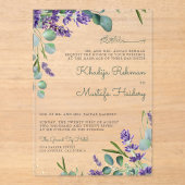 Invitations En Acrylique Rustic Eucalyptus Lavender Floral Islamic Wedding (Recto)