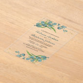 Invitations En Acrylique Rustic Eucalyptus Wedding (Poser)