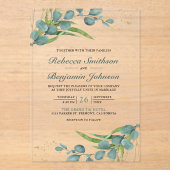 Invitations En Acrylique Rustic Eucalyptus Wedding (Recto)