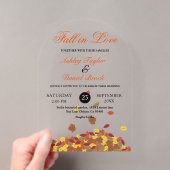 Invitations En Acrylique Rustic Fall quitte Boho Automne Floral Mariage (In situ (ordinateur de poche))