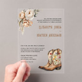 Invitations En Acrylique Rustic Floral Western Cowboy Boots Wedding (In situ (ordinateur de poche))