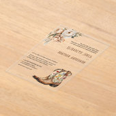 Invitations En Acrylique Rustic Floral Western Cowboy Boots Wedding (Poser)