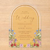 Invitations En Acrylique Rustic Garden Spring Summer Floral Wedding (Recto)