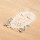 Invitations En Acrylique Rustic Garden Spring Summer Floral Wedding (Poser)