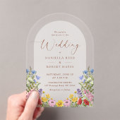 Invitations En Acrylique Rustic Garden Spring Summer Floral Wedding (In situ (ordinateur de poche))