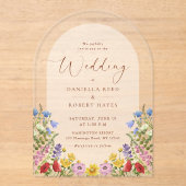 Invitations En Acrylique Rustic Garden Spring Summer Floral Wedding (Recto)