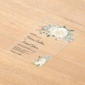 Invitations En Acrylique Rustic Gold Ivory Floral Wedding (Poser)