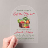 Invitations En Acrylique Rustic Hors du marché Fête des mariées agricole (In situ (ordinateur de poche))