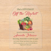 Invitations En Acrylique Rustic Hors du marché Fête des mariées agricole (Recto)