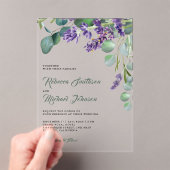 Invitations En Acrylique Rustic Lavender Eucalyptus Wedding (In situ (ordinateur de poche))
