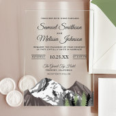 Invitations En Acrylique Rustic Mountain Forest Wedding