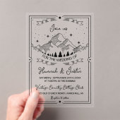 Invitations En Acrylique Rustic Mountain Star à la main mariage (In situ (ordinateur de poche))