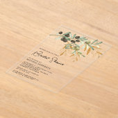 Invitations En Acrylique Rustic Olive Branch Leaves Bridal Shower (Poser)
