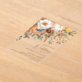 Invitations En Acrylique Rustic Orange Floral Fall Wedding (Poser)