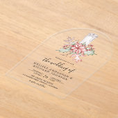 Invitations En Acrylique Rustic Poinsettia Christmas Candle Wedding (Poser)