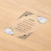 Invitations En Acrylique Rustic Purple Floral Lace Muslim Wedding (Poser)