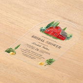 Invitations En Acrylique Rustic Red Barn Rural Farm Bridal Shower (Poser)