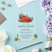 Invitations En Acrylique Rustic Red Barn Rural Farm Bridal Shower (Insitu (Mariage))