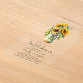 Invitations En Acrylique Rustic Sunflowers Mason Jar Bridal Shower (Poser)