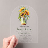 Invitations En Acrylique Rustic Sunflowers Mason Jar Bridal Shower (In situ (ordinateur de poche))